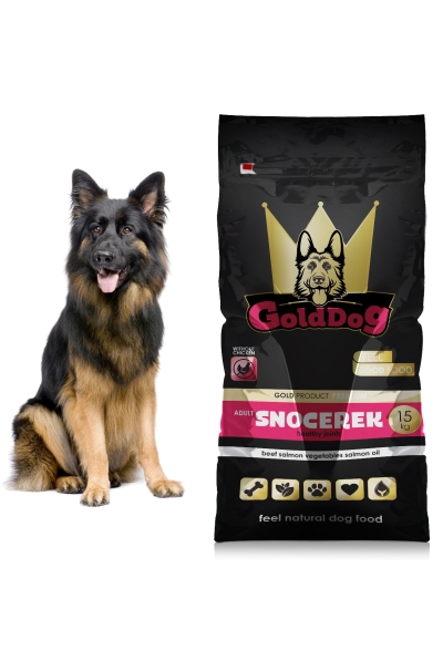 Sucha Karma dla Owczarka Gold Dog ADULT SNOCEREK 15kg wołowina, łosoś , warzywa